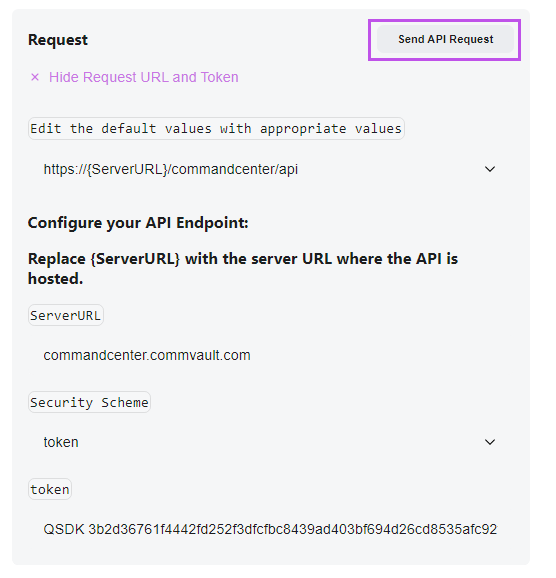 Can i try out an API endpoint against my server or the metallic gateway ?